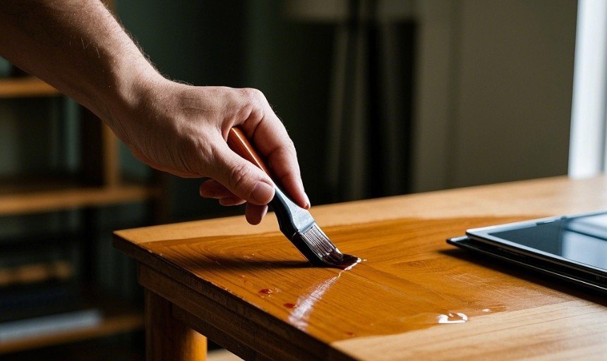 stain to a wooden table